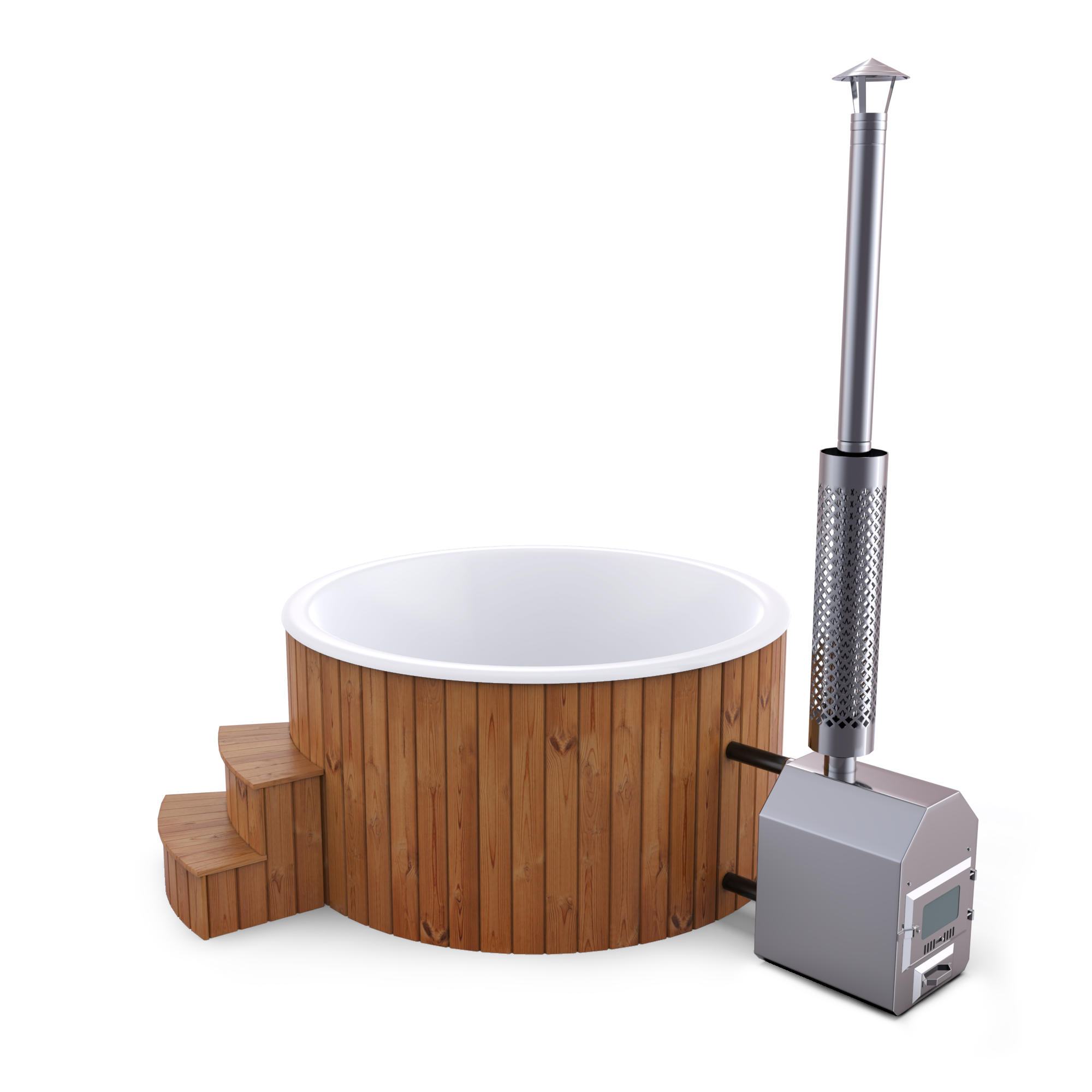 Balia akrylowa z piecem zewnętrznym okrągła